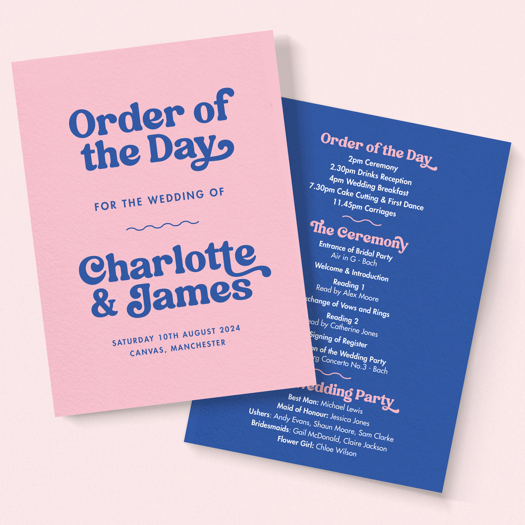 Candy Wedding Order Of The Day Program Cards