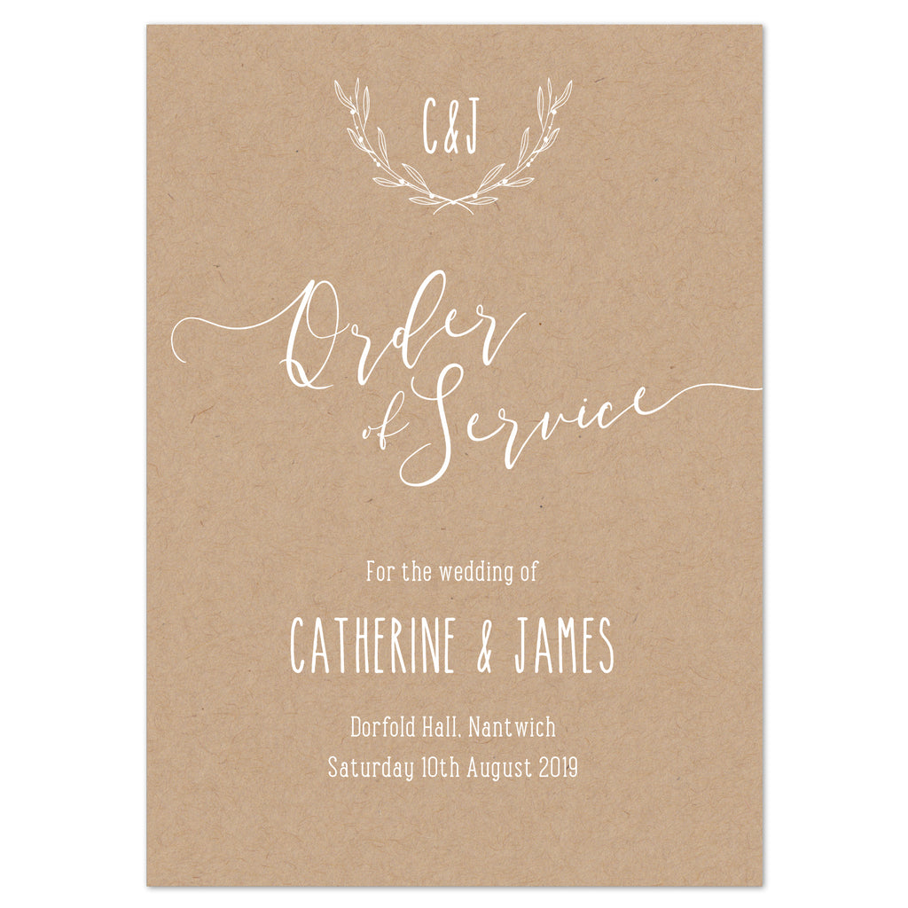 Laurel Order of Service booklets - Project Pretty
