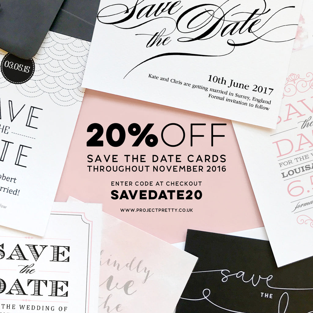 20% off Save the Date cards