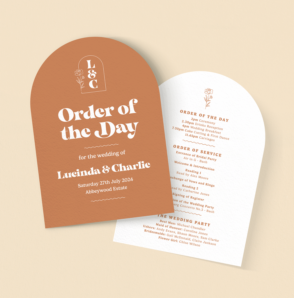 Brigitte Wedding Order Of The Day Program Cards