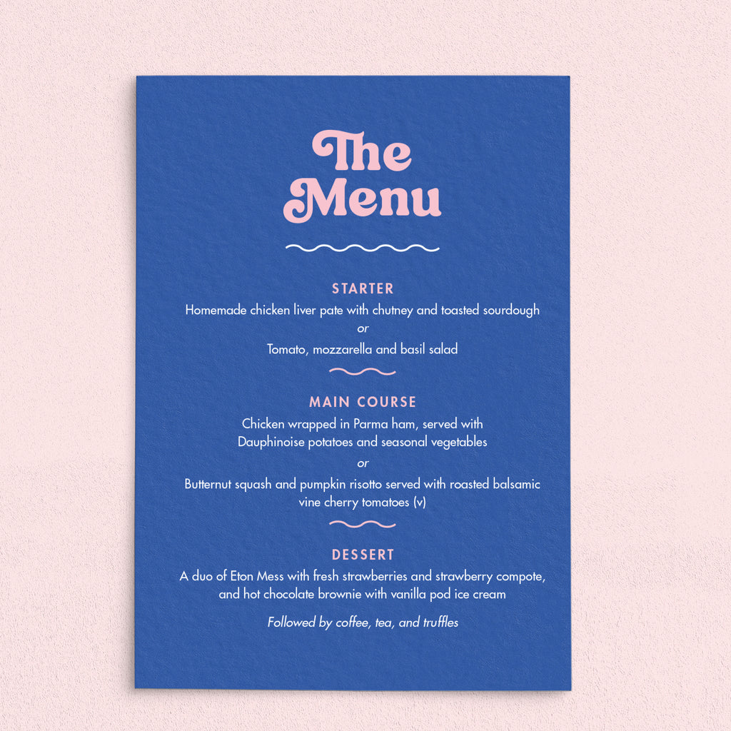 Candy Menu Cards