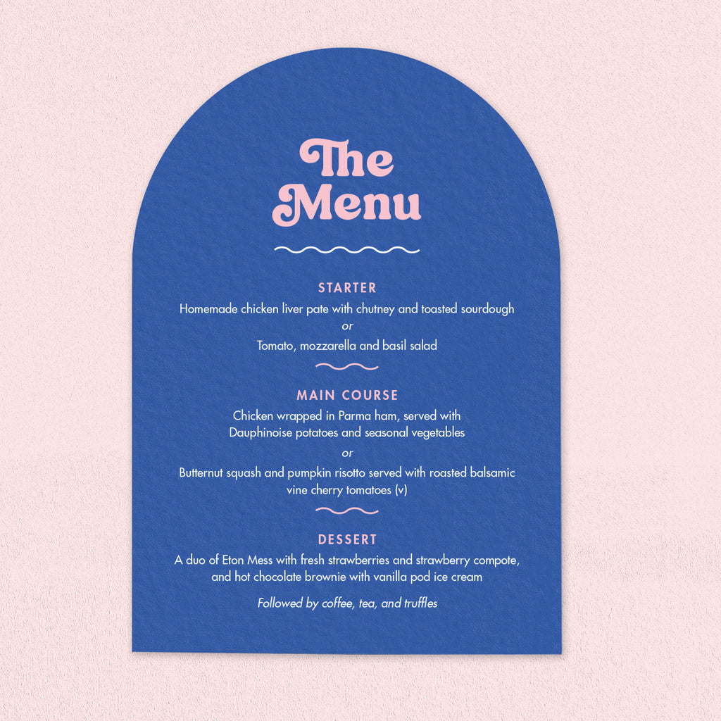 Candy Menu Cards