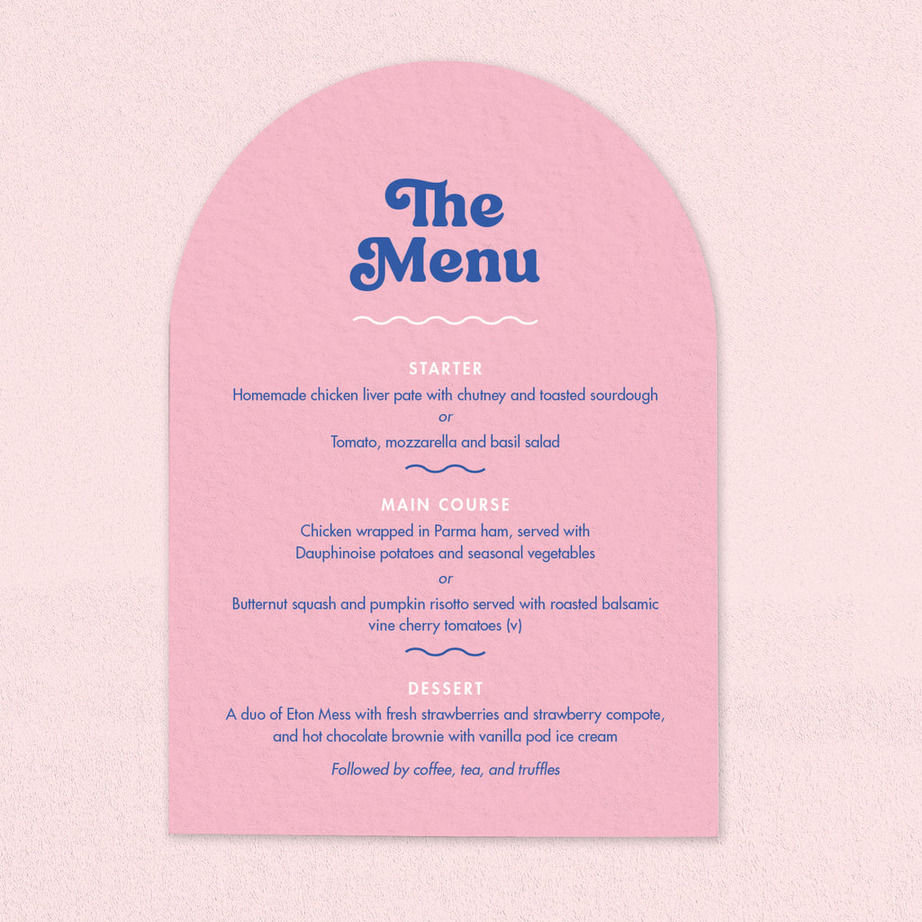 Candy Menu Cards