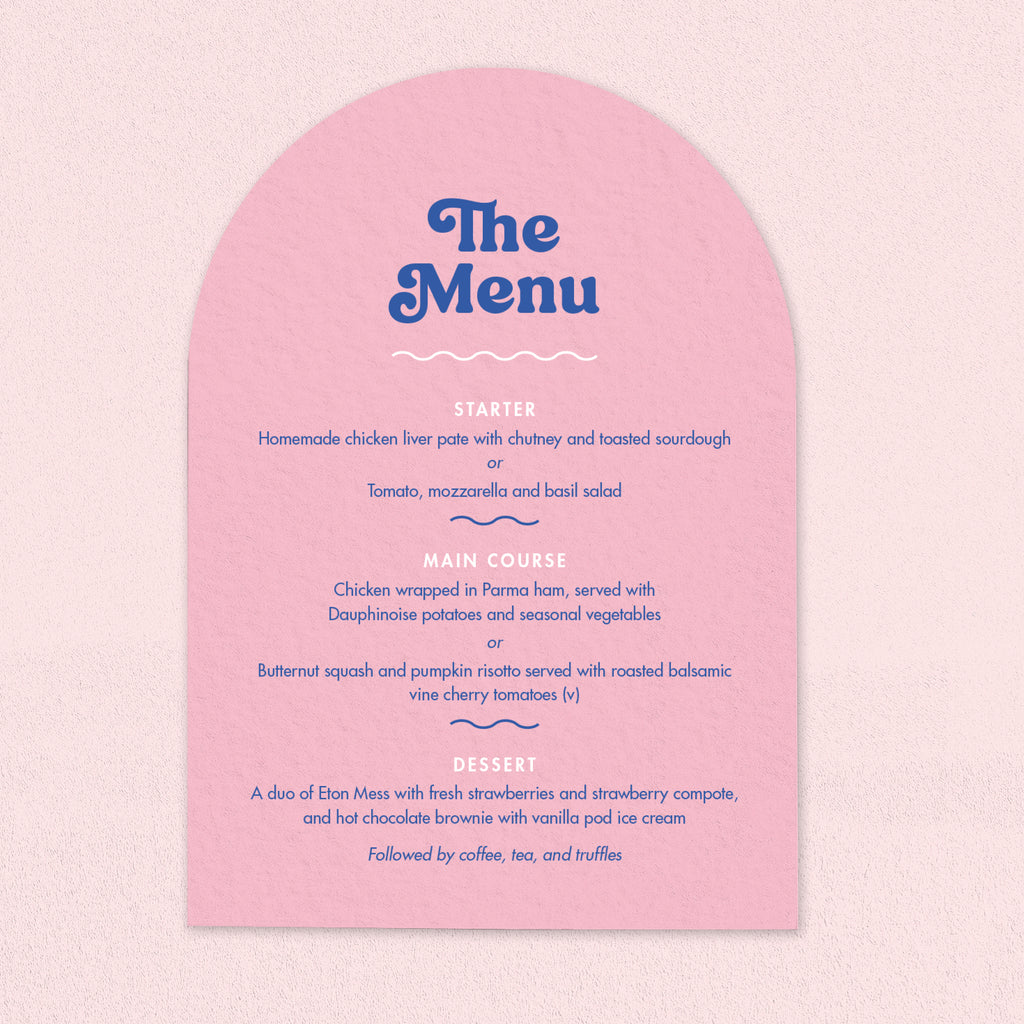 Candy Menu Cards