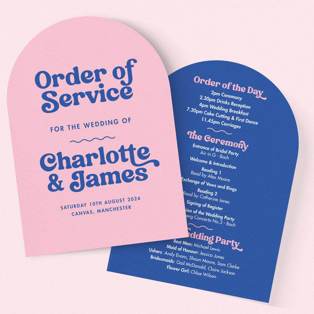 Candy Wedding Order Of The Day Program Cards