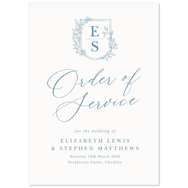 Vintage Crest Order of Service booklets