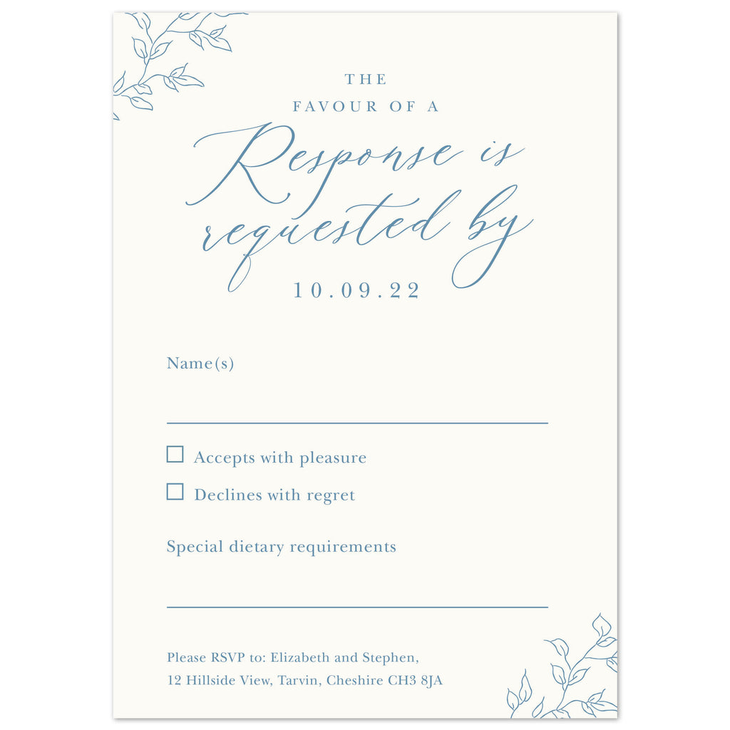 Vintage Crest RSVP card