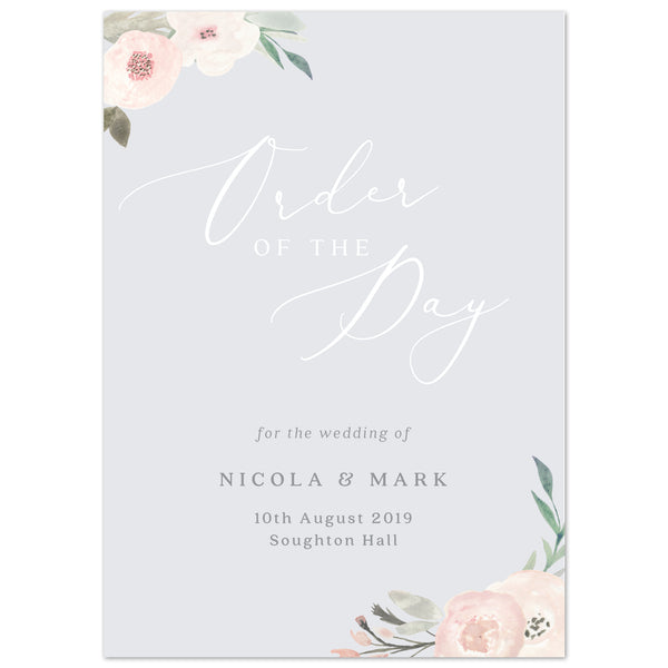 Ella Wedding Order Of The Day Program Cards - Project Pretty