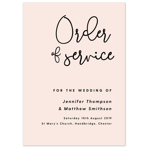 Lexi Order of Service booklets - Project Pretty