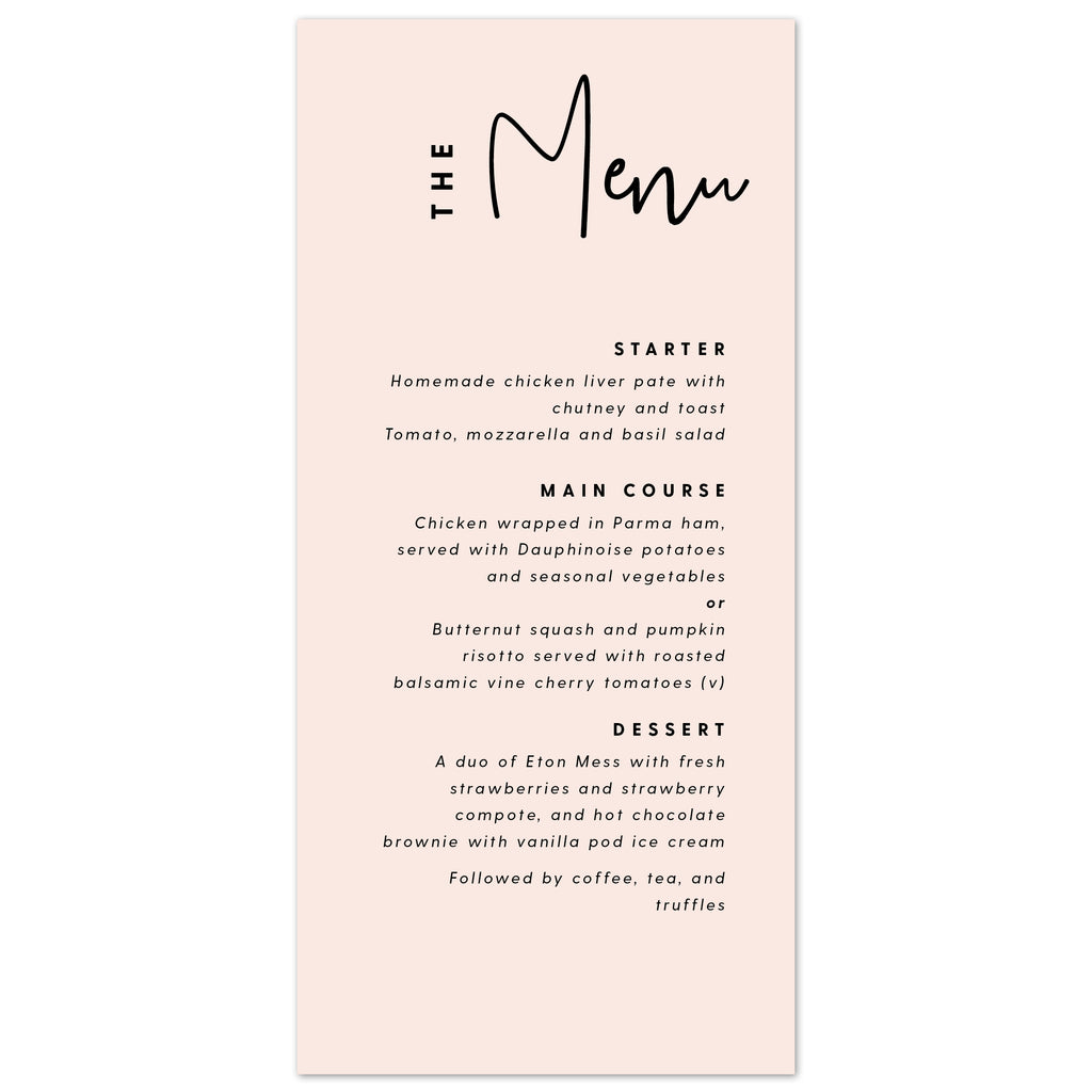 Lexi Menu Cards - Project Pretty