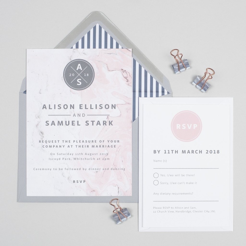 Marble RSVP card - Project Pretty