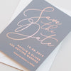 Natalie grey foil save the date card - Project Pretty