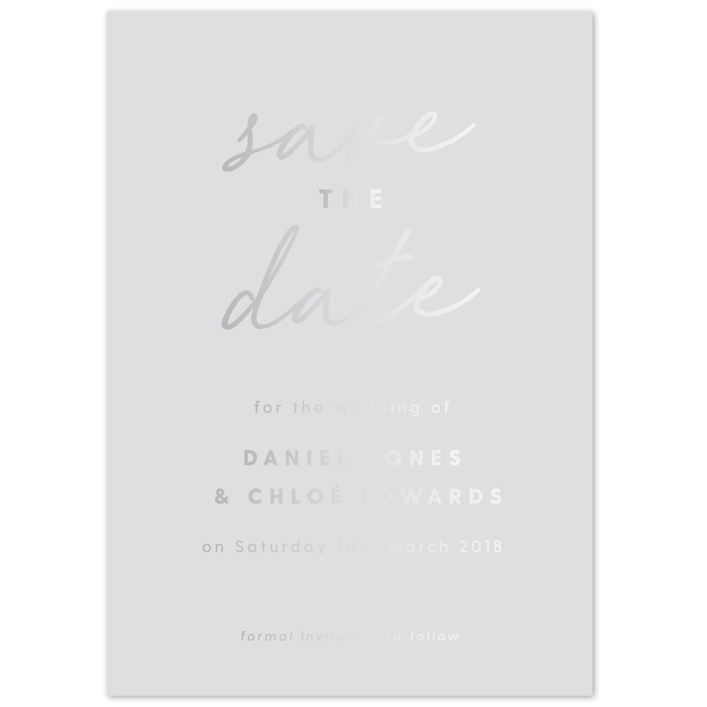 Rachel foil save the date card - Project Pretty