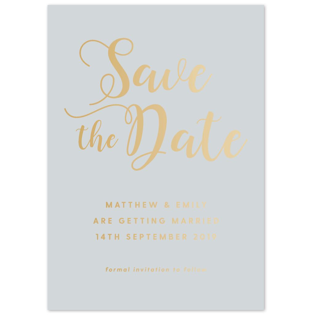 Simple script foil save the date card - Project Pretty
