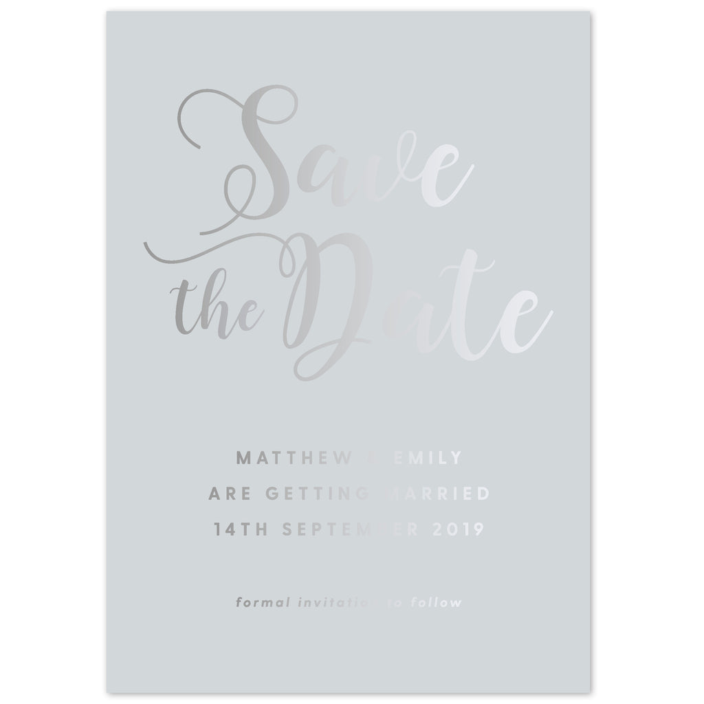 Simple script foil save the date card - Project Pretty