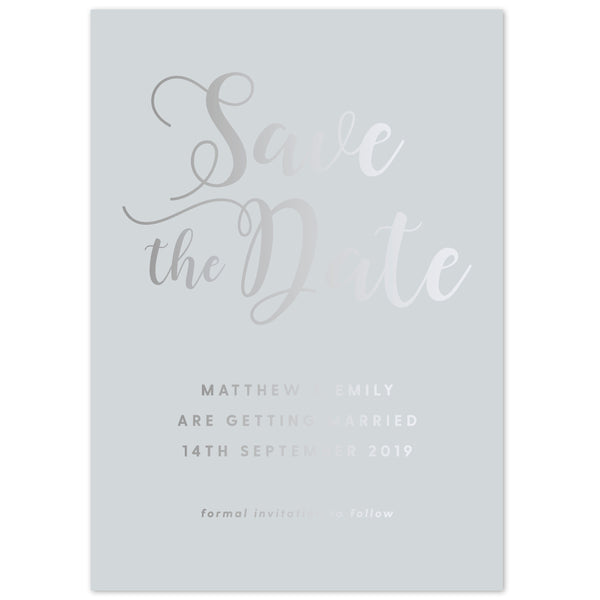 Simple script foil save the date card - Project Pretty