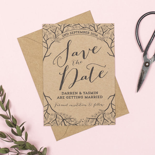 Enchanted Forest Kraft Save The Date - Project Pretty