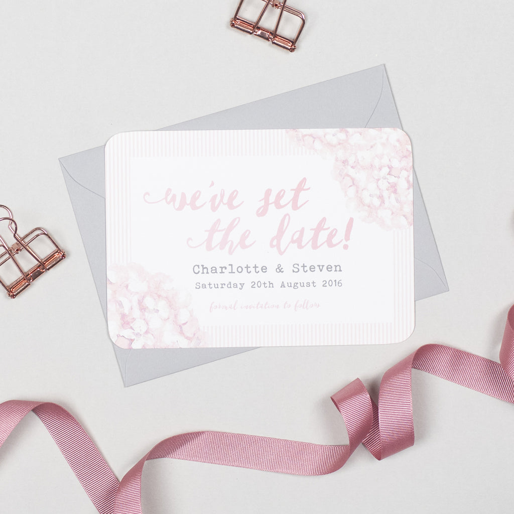 Hydrangea Pink Save The Date - Project Pretty