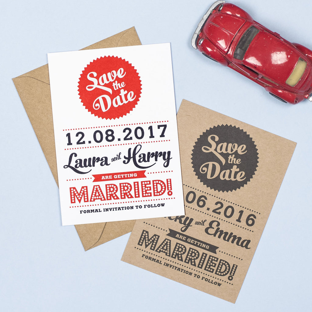 Retro Vintage Kraft Save The Date - Project Pretty
