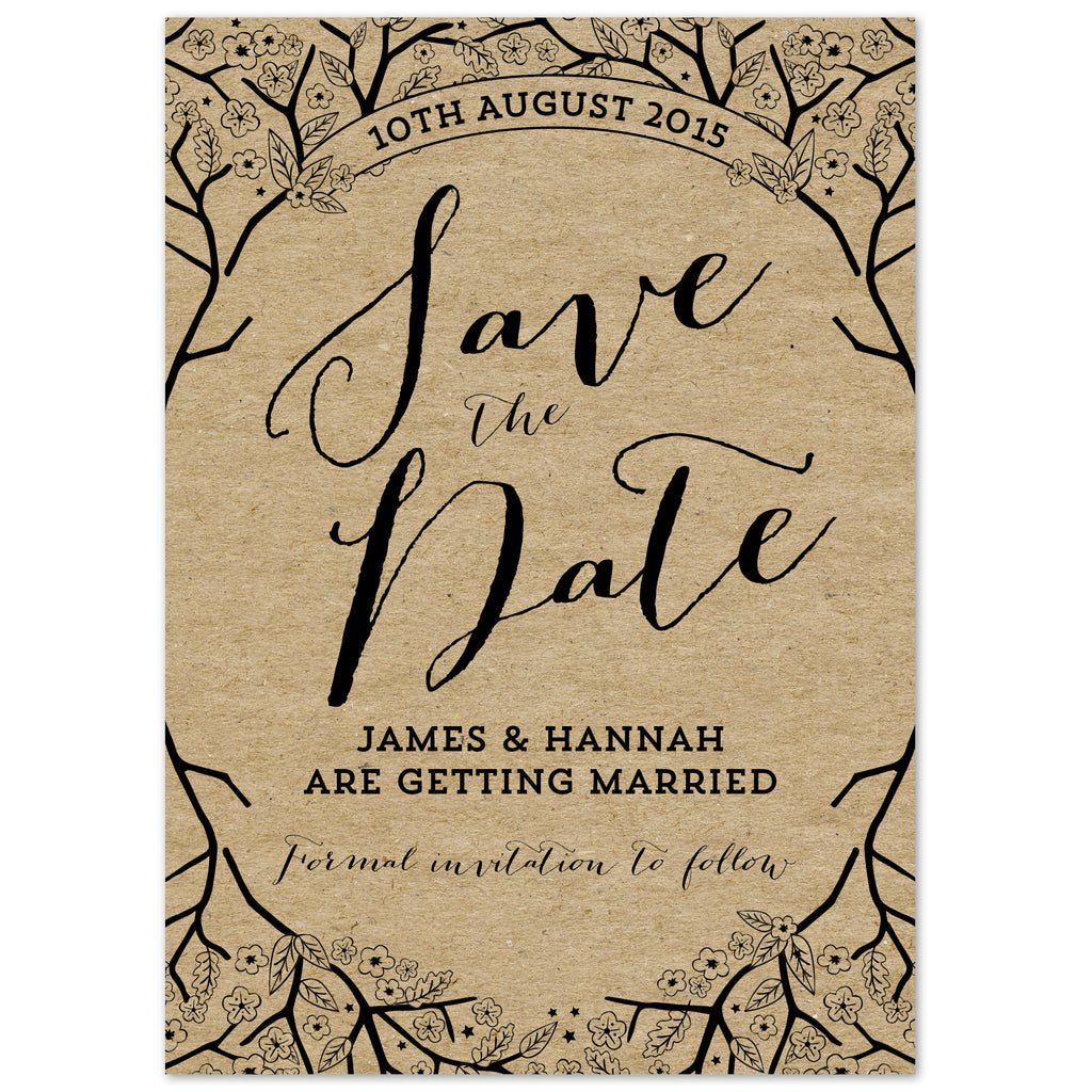 Enchanted Forest Kraft Save The Date - Project Pretty