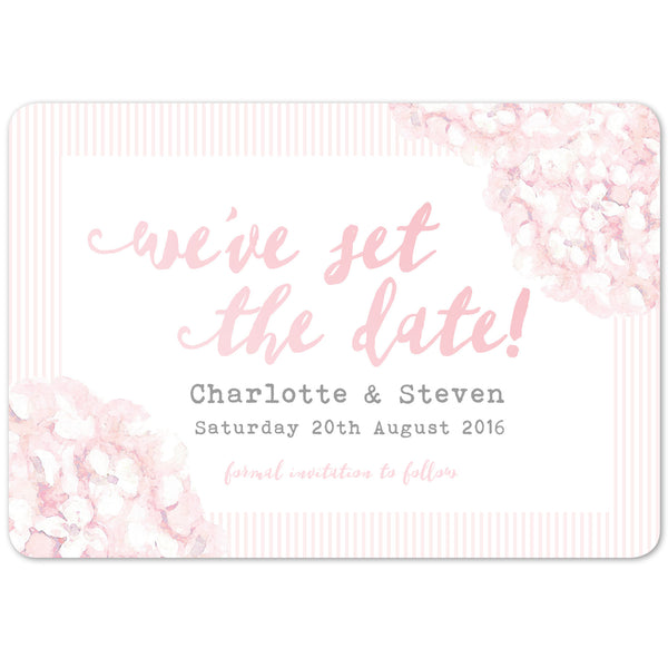 Hydrangea Pink Save The Date - Project Pretty