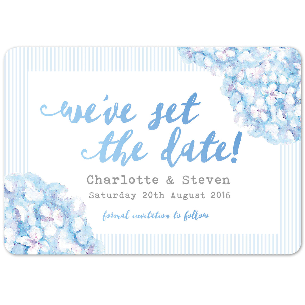 Hydrangea Blue Save The Date - Project Pretty