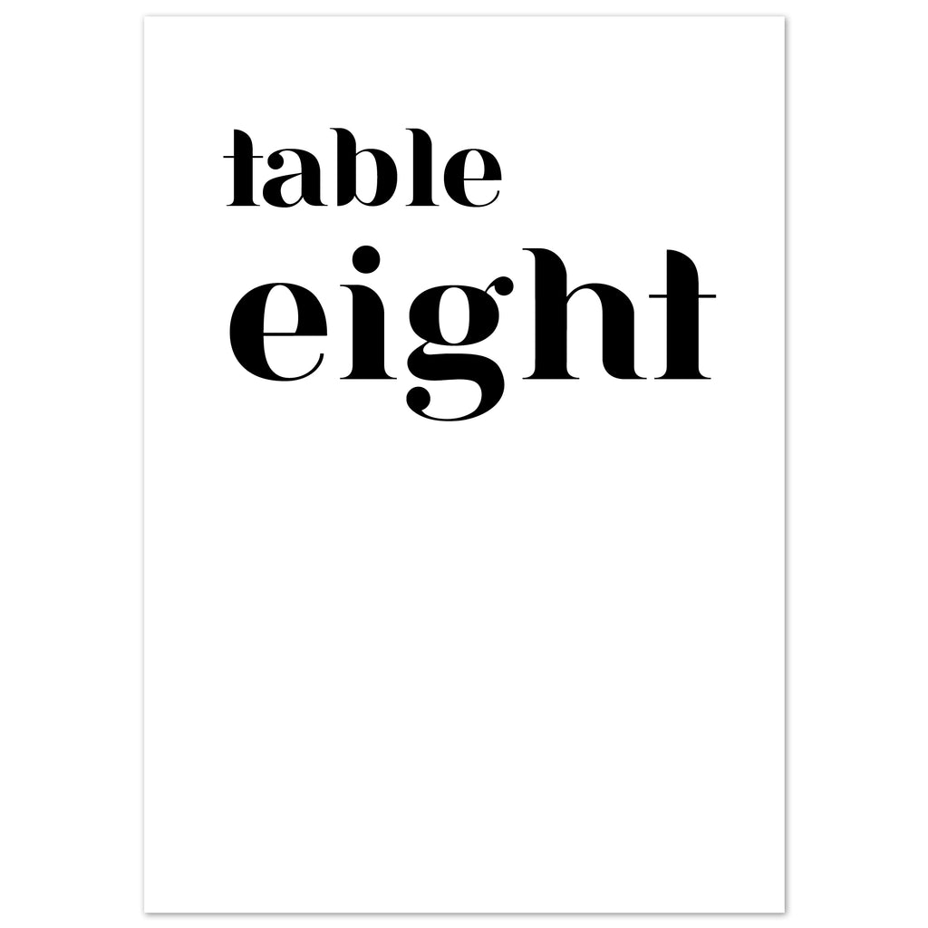 Billie table numbers - Project Pretty