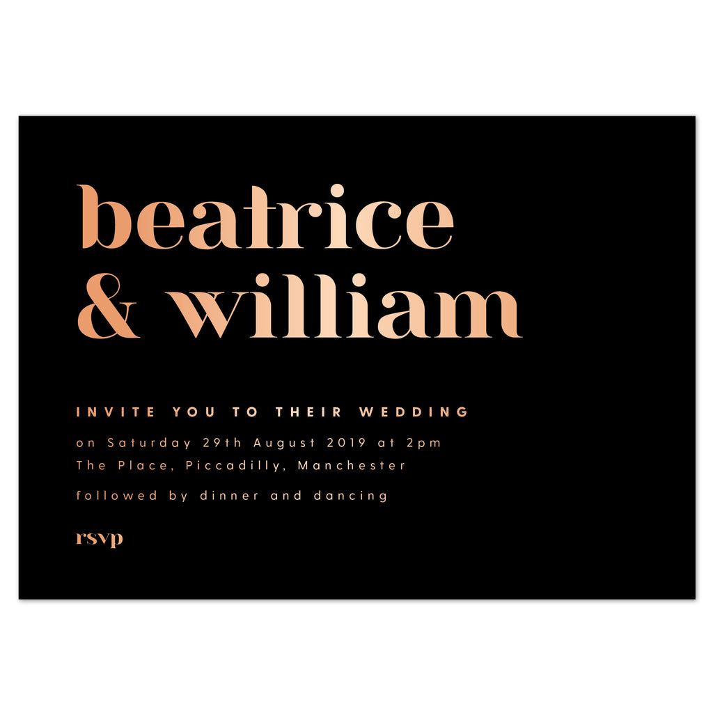 Foil printed Billie Wedding Invitations - Project Pretty