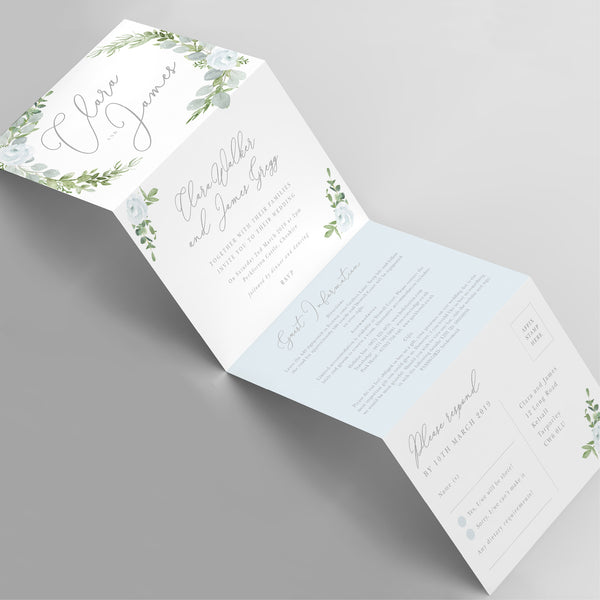 Eucalyptus concertina wedding invitation - Project Pretty