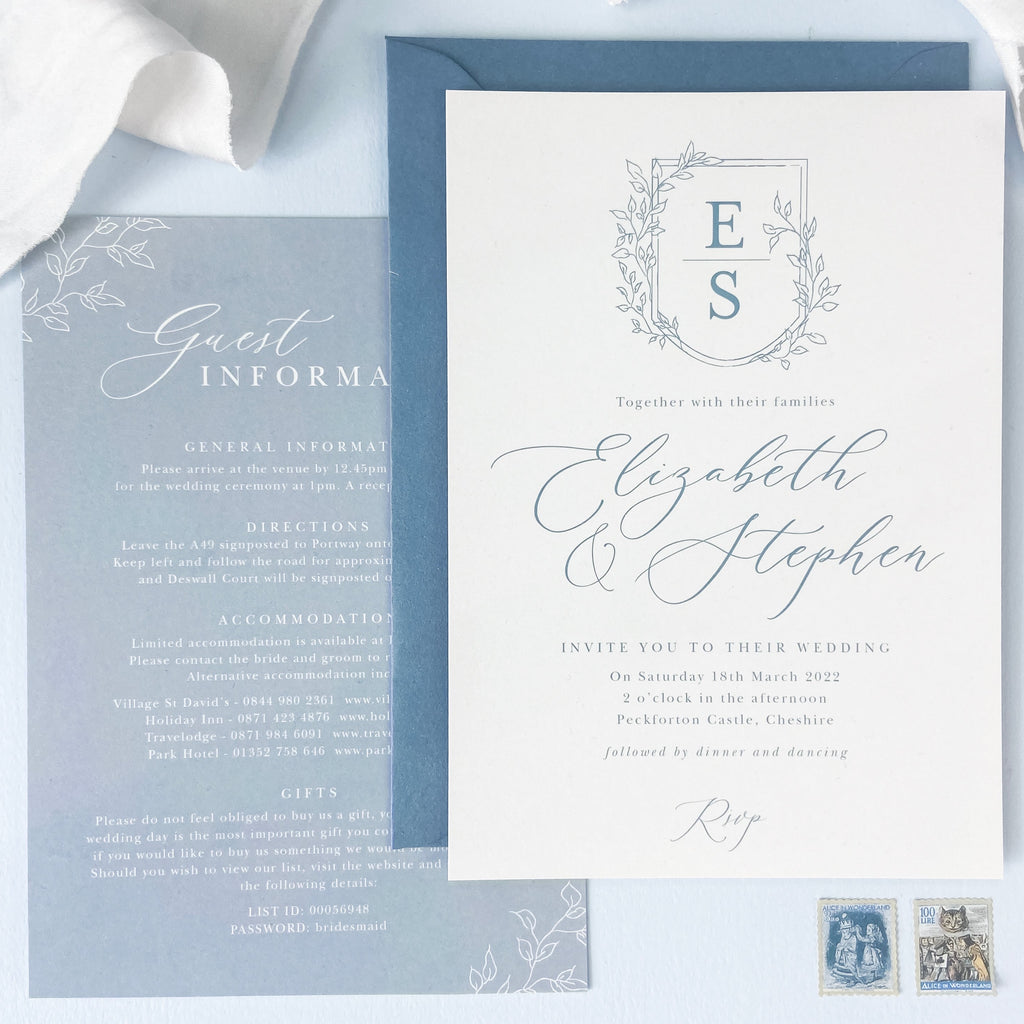 Vintage Crest Wedding Invitation