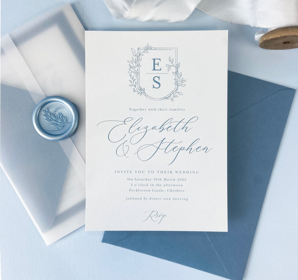 Vintage Crest Wedding Invitation