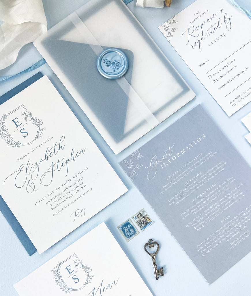 Vintage Crest Wedding Invitation