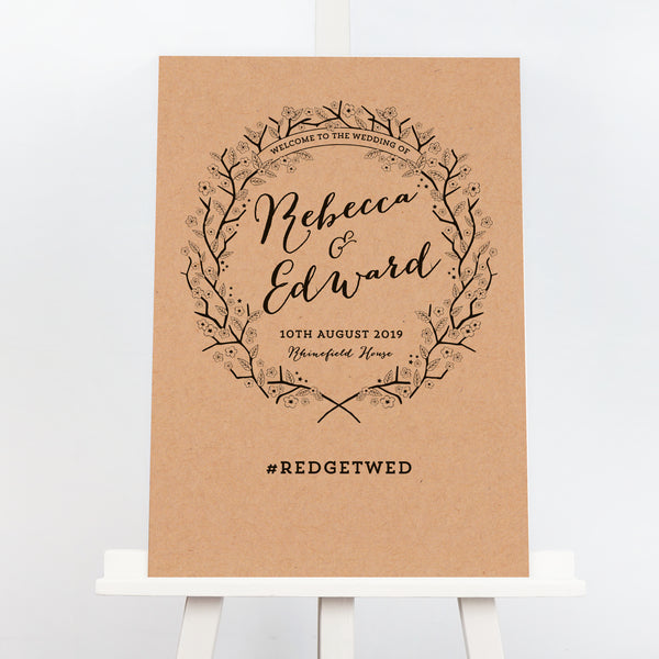 Enchanted Forest kraft welcome sign - Project Pretty