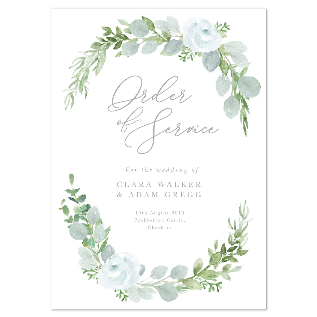 Eucalyptus Order of Service booklets - Project Pretty