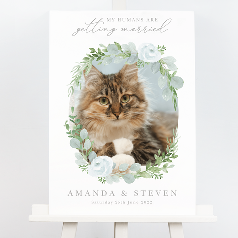 Eucalyptus Pet Welcome Wedding Sign