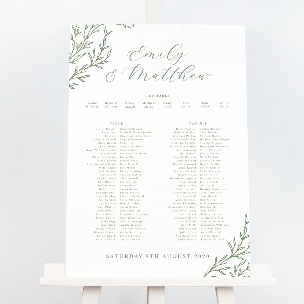 Florence Delicate Foliage Table Plan - Project Pretty