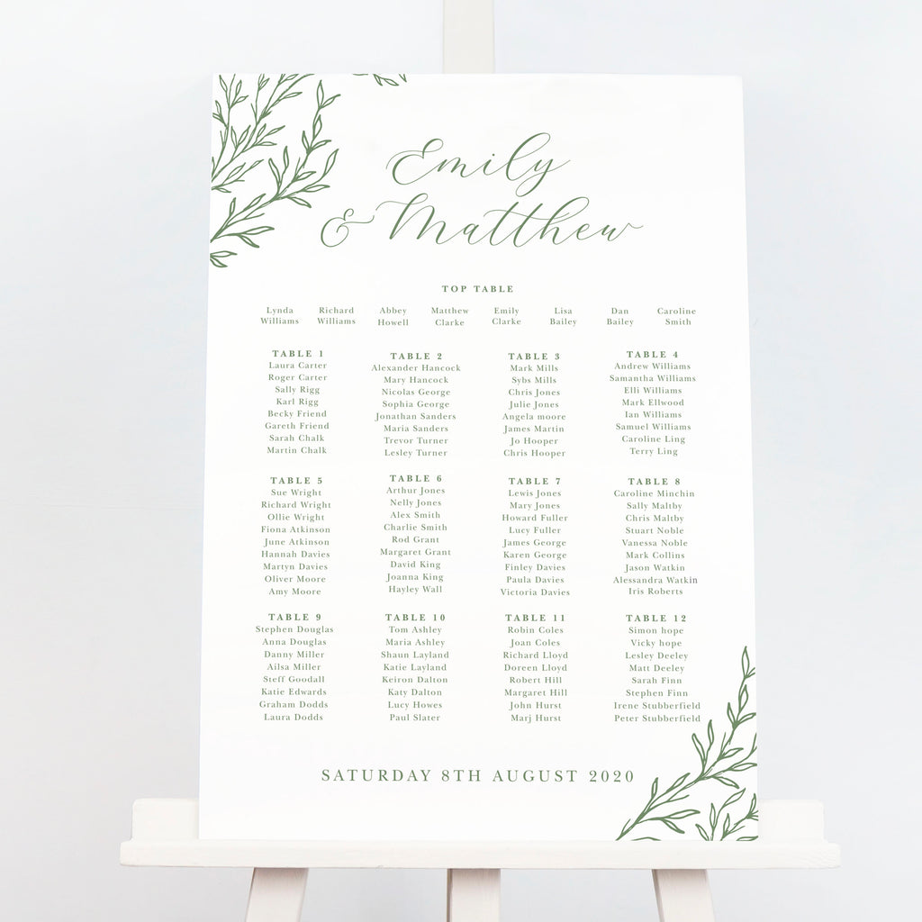 Florence Delicate Foliage Table Plan - Project Pretty