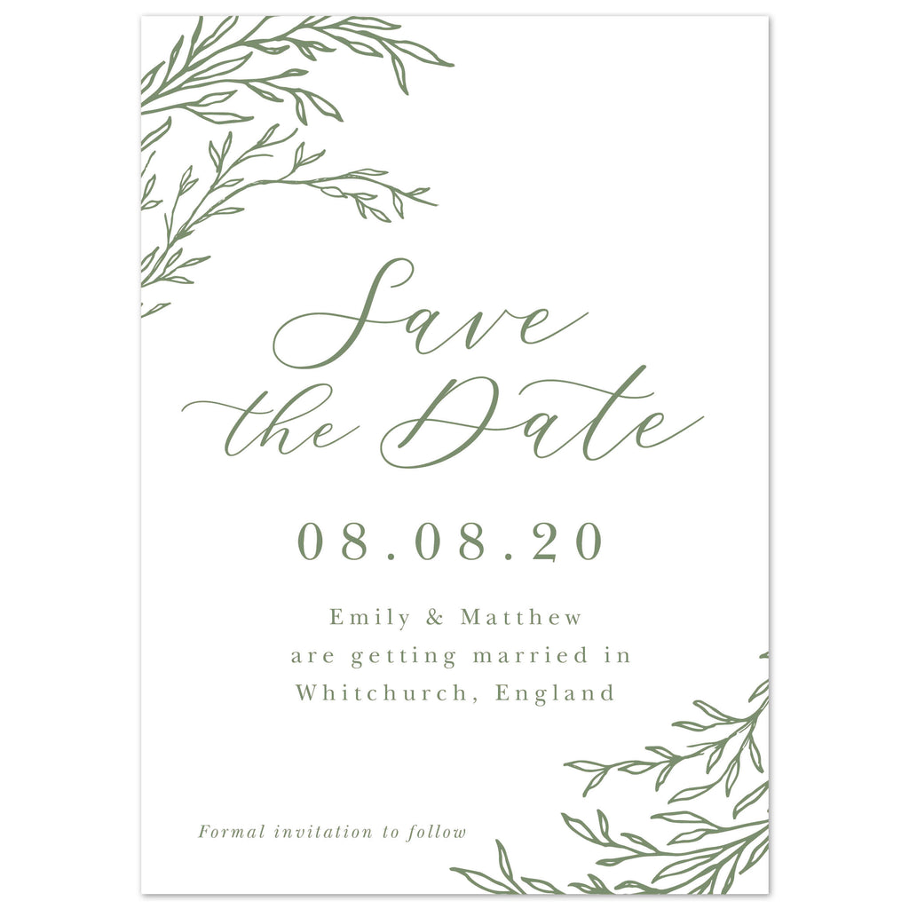 Florence Delicate Foliage save the date cards - Project Pretty