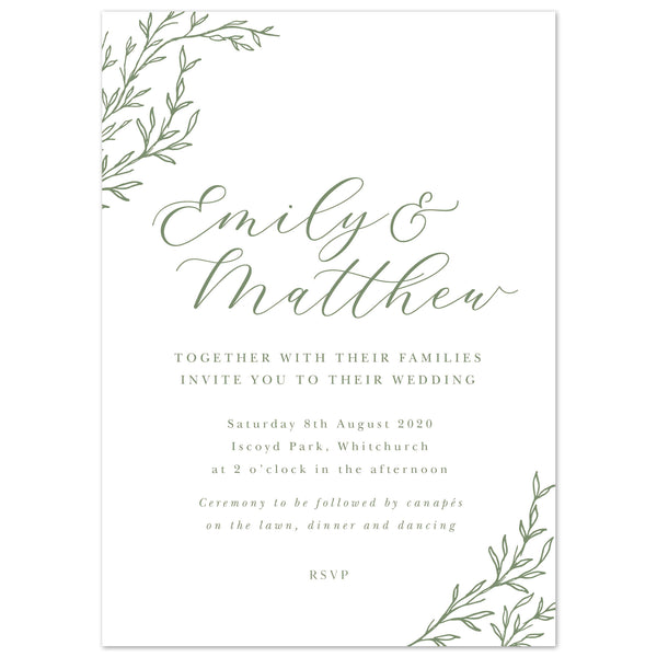 Florence Delicate Foliage Wedding Invitation - Project Pretty