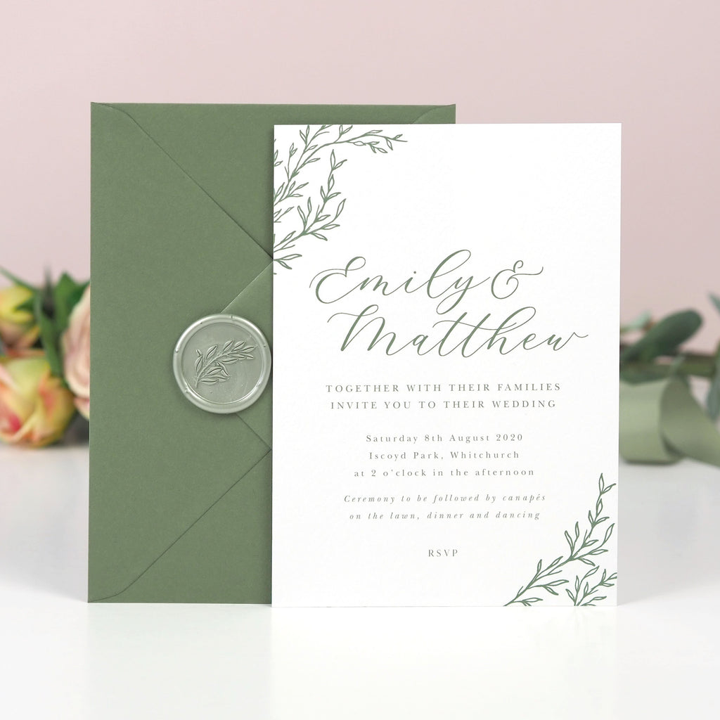 Florence Delicate Foliage Wedding Invitation - Project Pretty