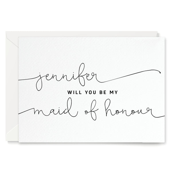Kate Personalised 'Will You Be My Maid of Honour?' Card - Project Pretty