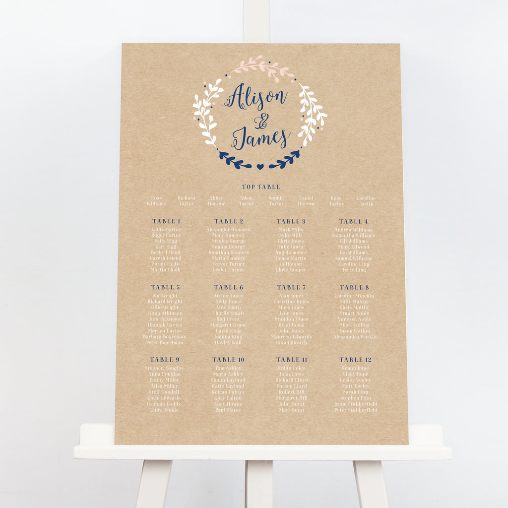 Hannah Table Plan - Project Pretty