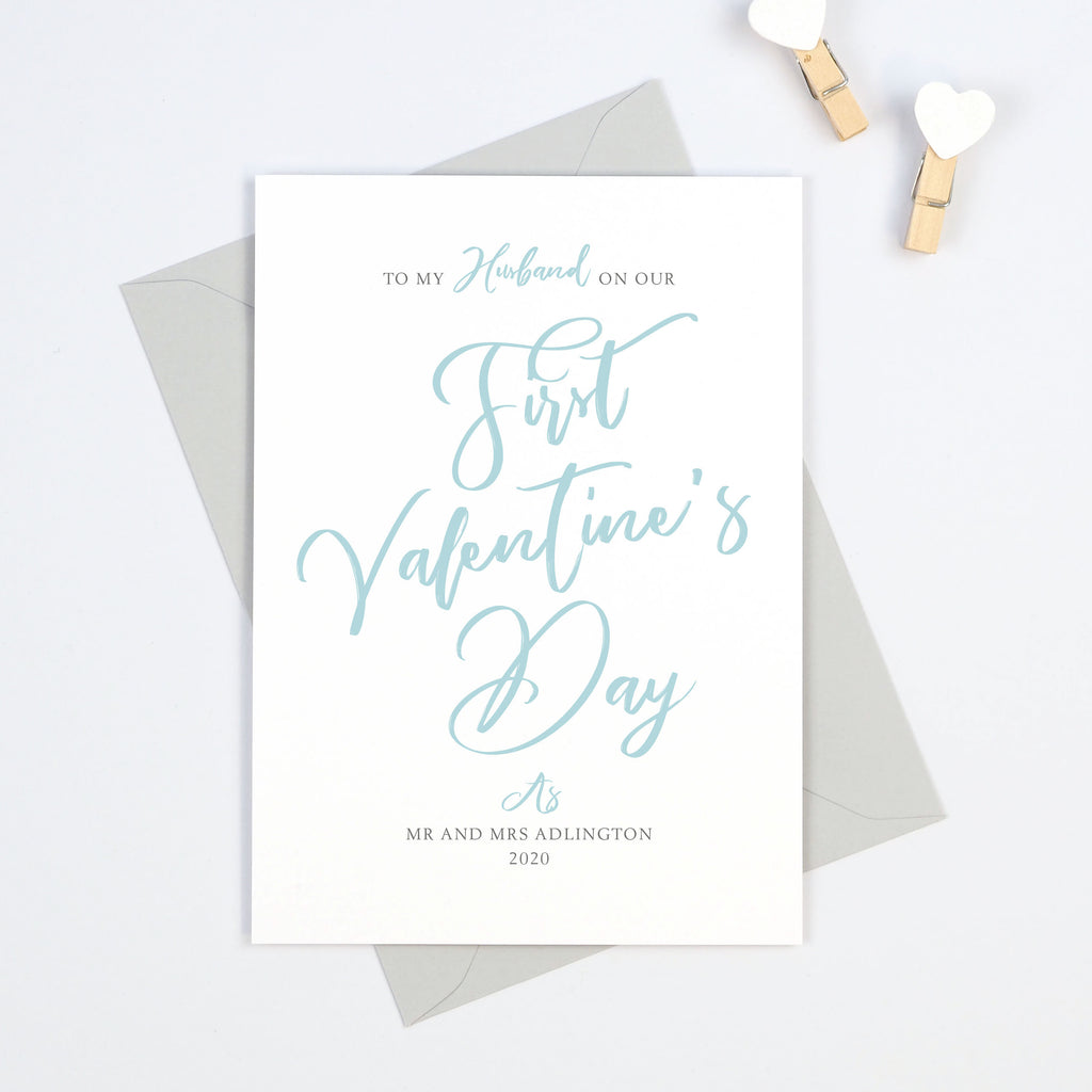 Personalised "Script" To My Husband On Our First Valentine's Day Card - Project Pretty