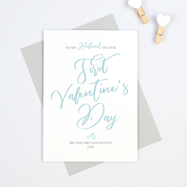 Personalised "Script" To My Husband On Our First Valentine's Day Card - Project Pretty