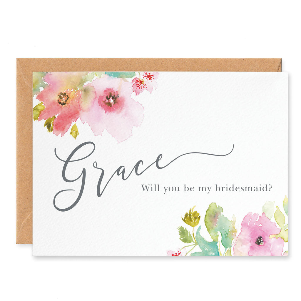 Juliette Personalised 'Will You Be My Bridesmaid?' Card - Project Pretty