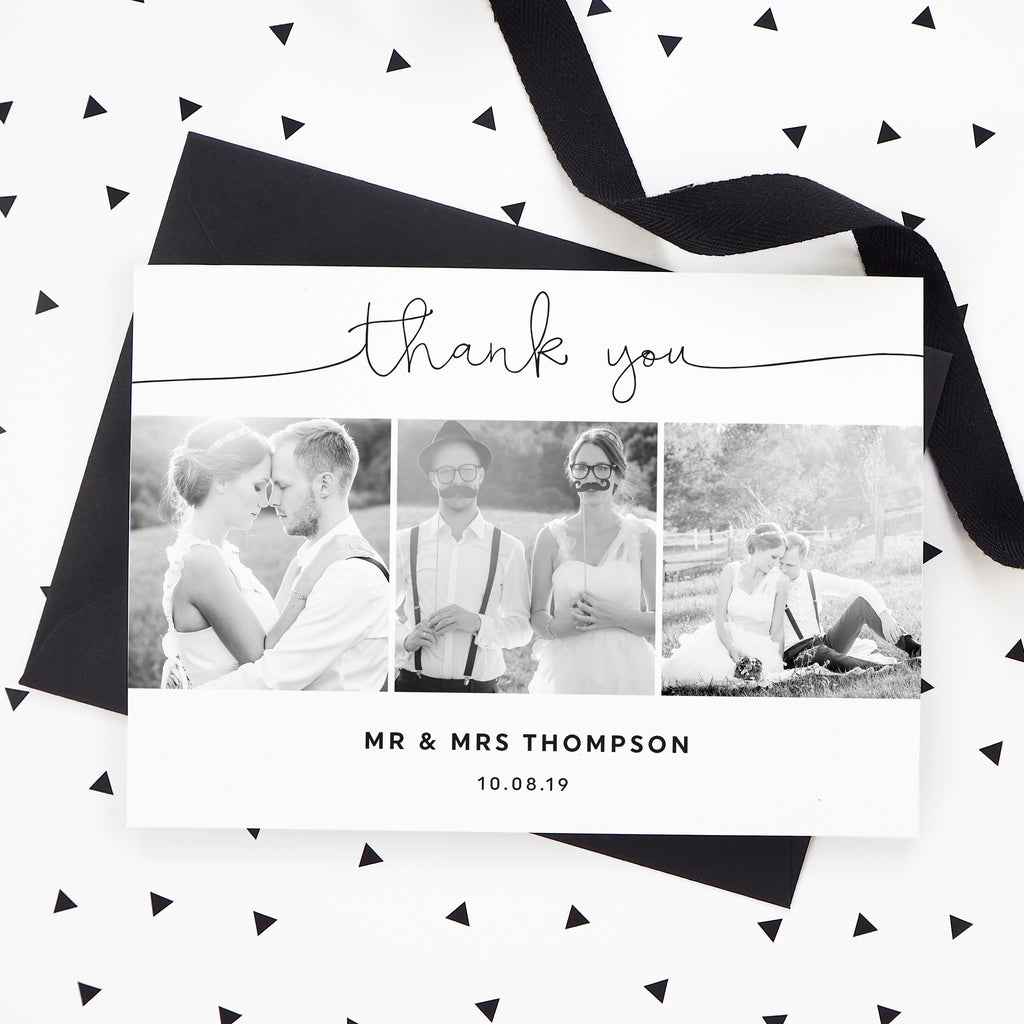 Kate Collage Wedding Photo Thank You Cards - Project Pretty