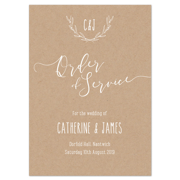 Laurel Order of Service booklets - Project Pretty