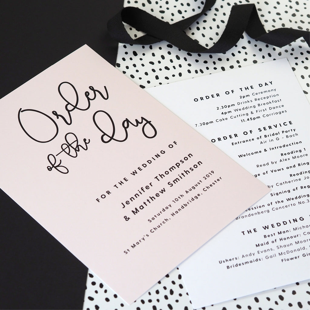Lexi Wedding Order Of The Day Program Cards - Project Pretty