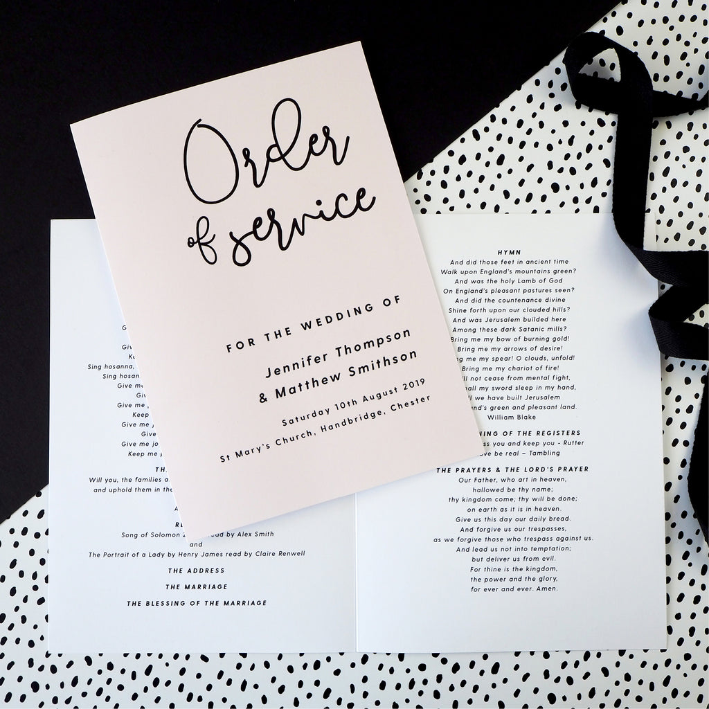Lexi Order of Service booklets - Project Pretty