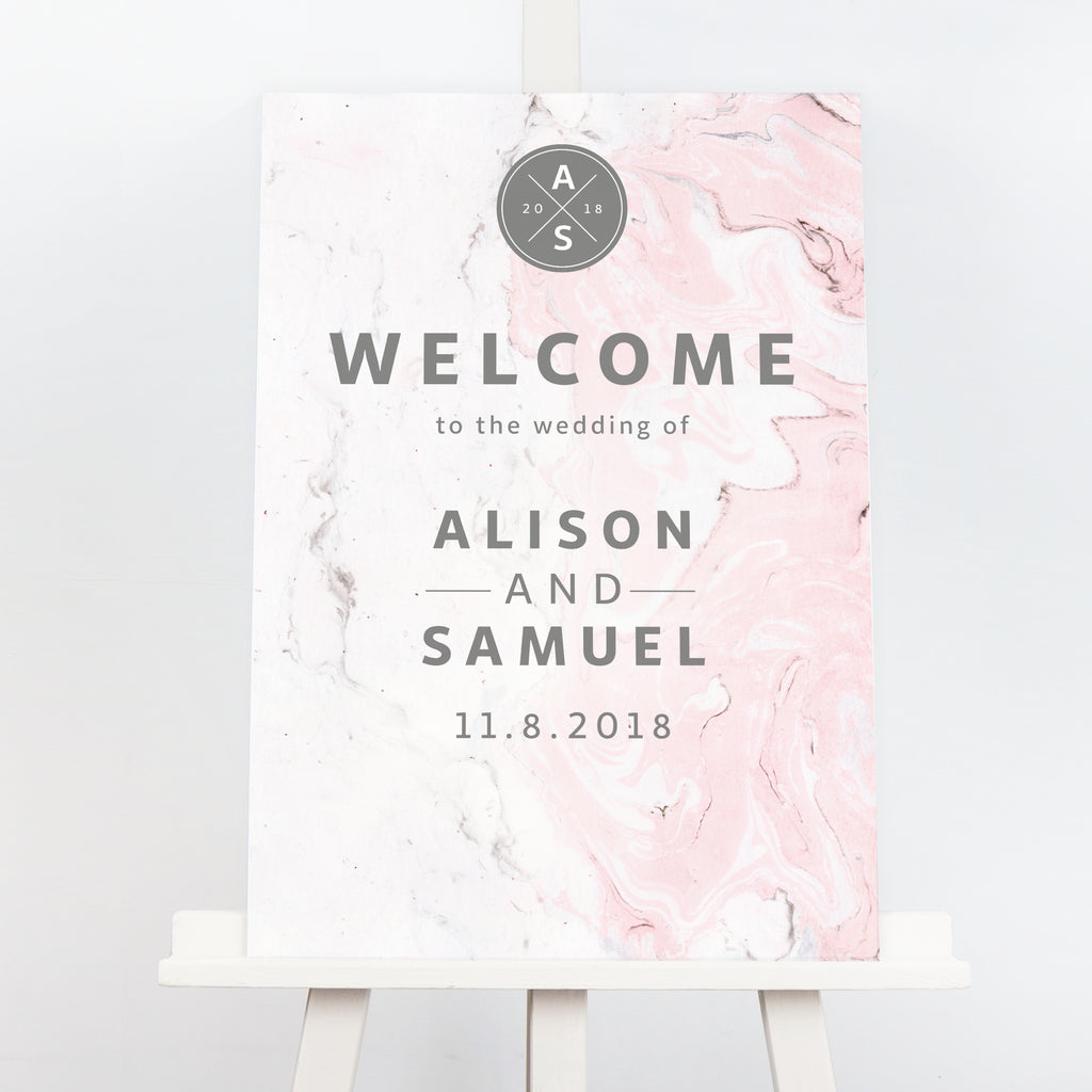 Marble welcome sign - Project Pretty